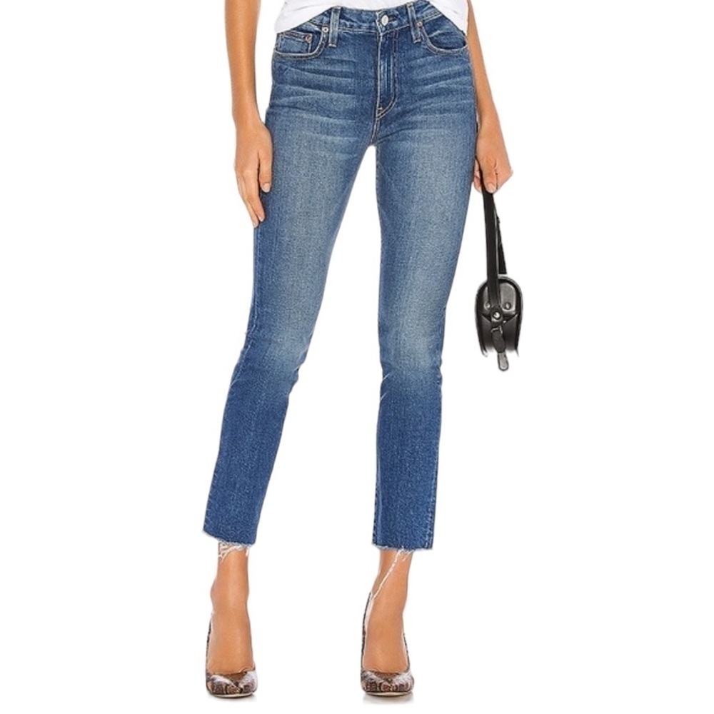 Trave women’s jeans size 28 irina small town blue straight leg distressed